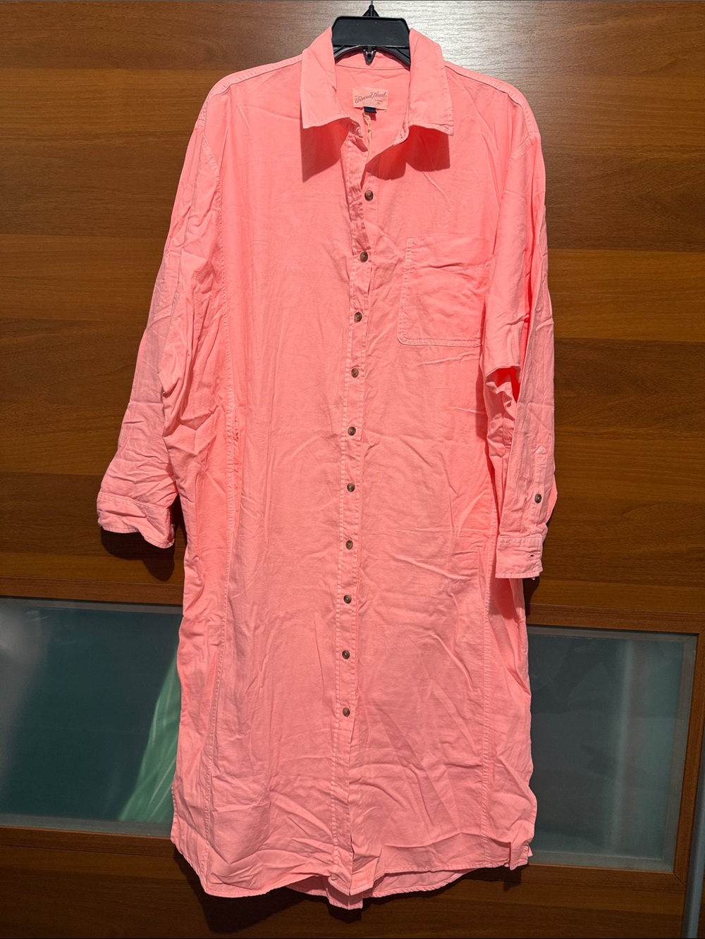 Universal Thread Coral Pink Longline Button-Down Shirt